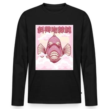 Humuhumunukunukuapua'a Hawaiianischer Riff-Drücker - Männer Premium Bio Langarmshirt - Schwarz - Vorne - Nico (187cm)