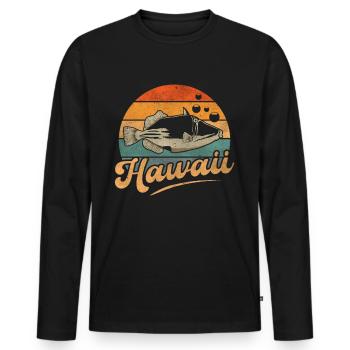 Humuhumunukunukuapua'a Hawaiianischer Riff-Drücker - Männer Premium Bio Langarmshirt - Schwarz - Vorne - Nico (187cm)