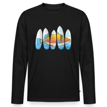 Humuhumunukunukuapua'a Hawaiianischer Riff-Drücker - Männer Premium Bio Langarmshirt - Schwarz - Vorne - Nico (187cm)