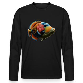 Humuhumunukunukuapua'a Hawaii-Riff-Drückerfisch - Männer Premium Bio Langarmshirt - Schwarz - Vorne - Nico (187cm)