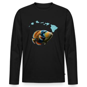 Humuhumunukunukuapua'a Hawaiianischer Riff-Drücker - Männer Premium Bio Langarmshirt - Schwarz - Vorne - Nico (187cm)