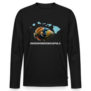 Humuhumunukunukuapua'a Hawaiianischer Riff-Drücker - Männer Premium Bio Langarmshirt - Schwarz - Vorne - Nico (187cm)