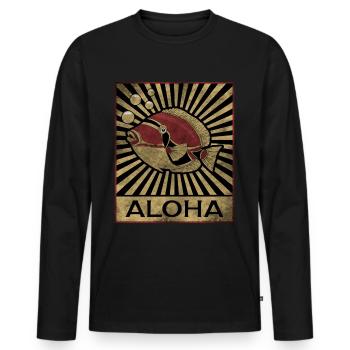 Humuhumunukunukuapua'a Hawaiianischer Riff-Drücker - Männer Premium Bio Langarmshirt - Schwarz - Vorne - Nico (187cm)