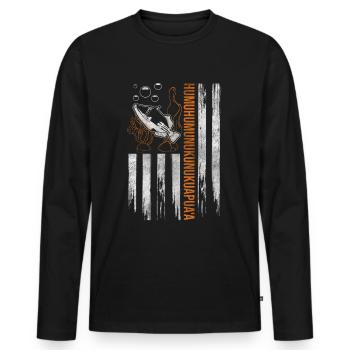 Humuhumunukunukuapua'a Hawaiianischer Riff-Drücker - Männer Premium Bio Langarmshirt - Schwarz - Vorne - Nico (187cm)