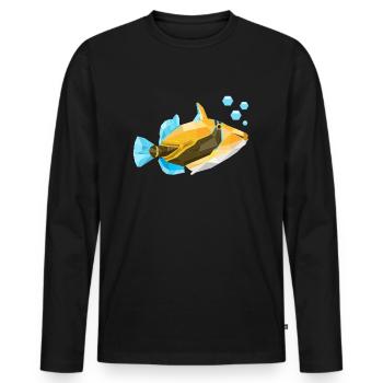 Humuhumunukunukuapua'a Hawaiianischer Riff-Drücker - Männer Premium Bio Langarmshirt - Schwarz - Vorne - Nico (187cm)
