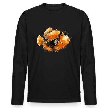 Humuhumunukunukuapua'a Hawaii-Riff-Drückerfisch - Männer Premium Bio Langarmshirt - Schwarz - Vorne - Nico (187cm)