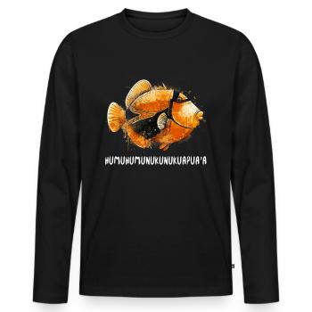 Humuhumunukunukuapua'a Hawaii-Riff-Drückerfisch - Männer Premium Bio Langarmshirt - Schwarz - Vorne - Nico (187cm)