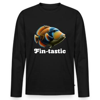 Humuhumunukunukuapua'a Hawaii-Riff-Drückerfisch - Männer Premium Bio Langarmshirt - Schwarz - Vorne - Nico (187cm)
