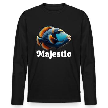 Humuhumunukunukuapua'a Hawaiianischer Riff-Drücker - Männer Premium Bio Langarmshirt - Schwarz - Vorne - Nico (187cm)