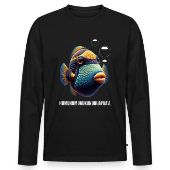 Humuhumunukunukuapua'a Hawaiianischer Riff-Drücker - Männer Premium Bio Langarmshirt - Schwarz - Vorne - Nico (187cm)