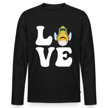 Humuhumunukunukuapua’a Pousseur de récif hawaïen - T-shirt manches longues Premium bio Homme - noir - Devant - Nico (187cm)