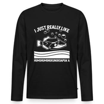Humuhumunukunukuapua'a Hawaii-Riff-Drückerfisch - Männer Premium Bio Langarmshirt - Schwarz - Vorne - Nico (187cm)