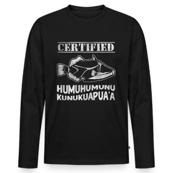 Humuhumunukunukuapua'a Hawaiianischer Riff-Drücker - Männer Premium Bio Langarmshirt - Schwarz - Vorne - Nico (187cm)