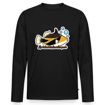 Humuhumunukunukuapua'a Hawaiianischer Riff-Drücker - Männer Premium Bio Langarmshirt - Schwarz - Vorne - Nico (187cm)