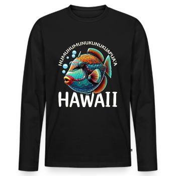 Humuhumunukunukuapua'a Hawaii-Riff-Drückerfisch - Männer Premium Bio Langarmshirt - Schwarz - Vorne - Nico (187cm)