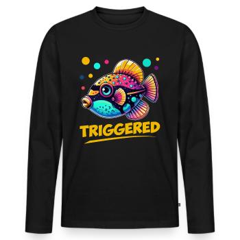 Humuhumunukunukuapua'a Hawaiianischer Riff-Drücker - Männer Premium Bio Langarmshirt - Schwarz - Vorne - Nico (187cm)