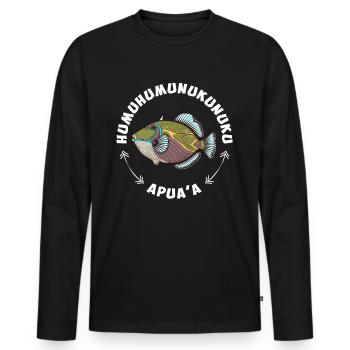 Humuhumunukunukuapua'a Hawaii-Riff-Drückerfisch - Männer Premium Bio Langarmshirt - Schwarz - Vorne - Nico (187cm)