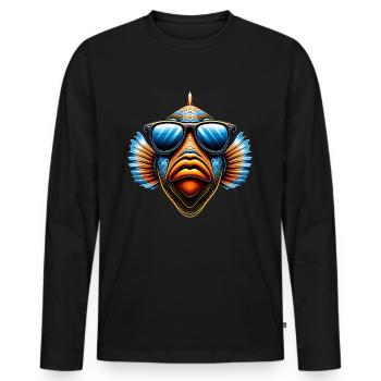 Humuhumunukunukuapua'a Hawaiian Reef Pusher - Men's Premium Organic Long Sleeve Shirt - black - Front - Nico (187cm)