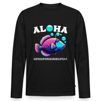Humuhumunukunukuapua'a Hawaiianischer Riff-Drücker - Männer Premium Bio Langarmshirt - Schwarz - Vorne - Nico (187cm)
