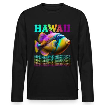 Humuhumunukunukuapua'a Hawaiianischer Riff-Drücker - Männer Premium Bio Langarmshirt - Schwarz - Vorne - Nico (187cm)