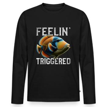 Humuhumunukunukuapua'a Hawaiian Reef Pusher - Men's Premium Organic Long Sleeve Shirt - black - Front - Nico (187cm)