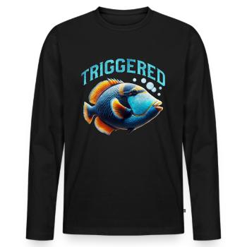 Humuhumunukunukuapua'a Hawaiianischer Riff-Drücker - Männer Premium Bio Langarmshirt - Schwarz - Vorne - Nico (187cm)