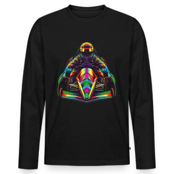 Autocross voiture de course Pop Art - T-shirt manches longues Premium bio Homme - noir - Devant - Nico (187cm)