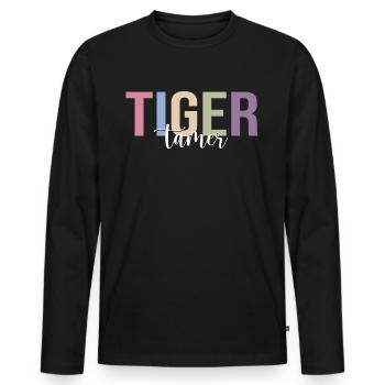 Circus Tiger Circus Tiger Lover Funny Circus - Men's Premium Organic Long Sleeve Shirt - black - Front - Nico (187cm)