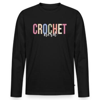 Stricken Garn Liebhaber - Männer Premium Bio Langarmshirt - Schwarz - Vorne - Nico (187cm)
