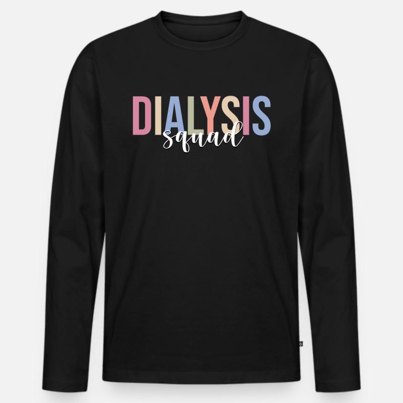 Dialyse-Techniker Dialyse-Techniker - Männer Premium Bio Langarmshirt - Schwarz