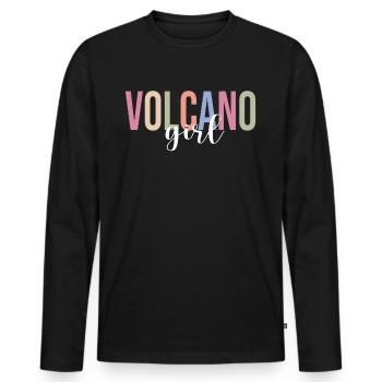 Volcanoes Volcano Lovers Geology Lava - Men's Premium Organic Long Sleeve Shirt - black - Front - Nico (187cm)