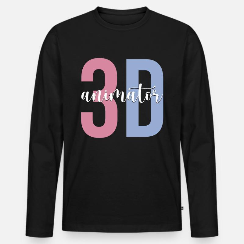 Animation Grafiker - Männer Premium Bio Langarmshirt - Schwarz