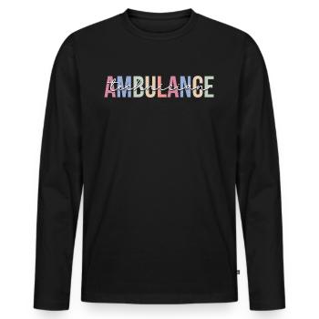 Technicien de service de secours ambulancier ambulancier - T-shirt manches longues Premium bio Homme - noir - Devant - Nico (187cm)