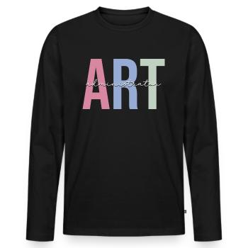 Job - Men's Premium Organic Long Sleeve Shirt - black - Front - Nico (187cm)