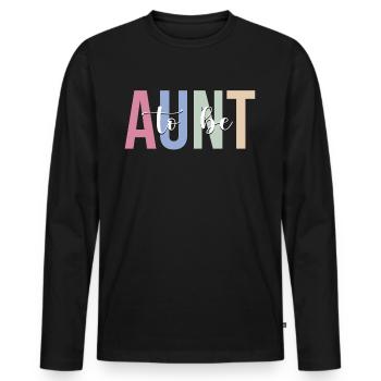 Promoted to Auntie - Men's Premium Organic Long Sleeve Shirt - black - Front - Nico (187cm)