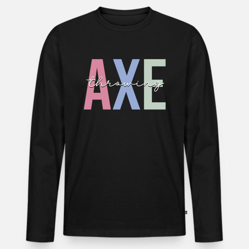 Axt-Werfer - Männer Premium Bio Langarmshirt - Schwarz