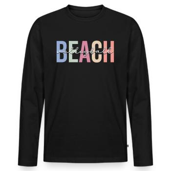 Joueur - T-shirt manches longues Premium bio Homme - noir - Devant - Nico (187cm)