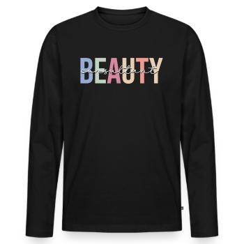 Make-up-Liebhaber - Männer Premium Bio Langarmshirt - Schwarz - Vorne - Nico (187cm)