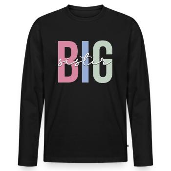 Older sister - Men's Premium Organic Long Sleeve Shirt - black - Front - Nico (187cm)