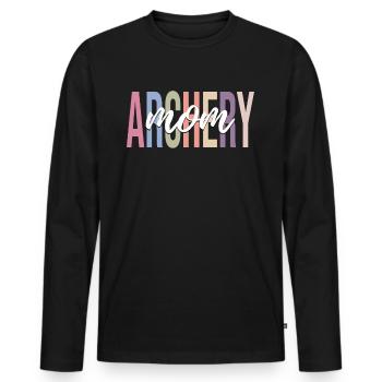 Archer arc et flèche - T-shirt manches longues Premium bio Homme - noir - Devant - Nico (187cm)