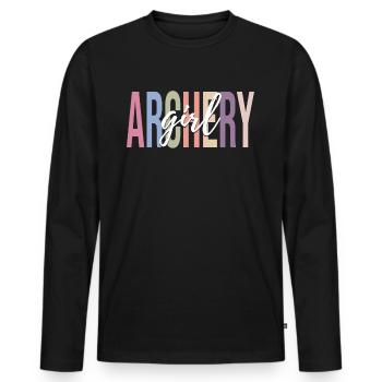 Archer bow and arrow - Men's Premium Organic Long Sleeve Shirt - black - Front - Nico (187cm)
