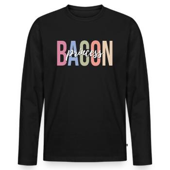Speck Liebhaber Speck Mädchen - Männer Premium Bio Langarmshirt - Schwarz - Vorne - Nico (187cm)