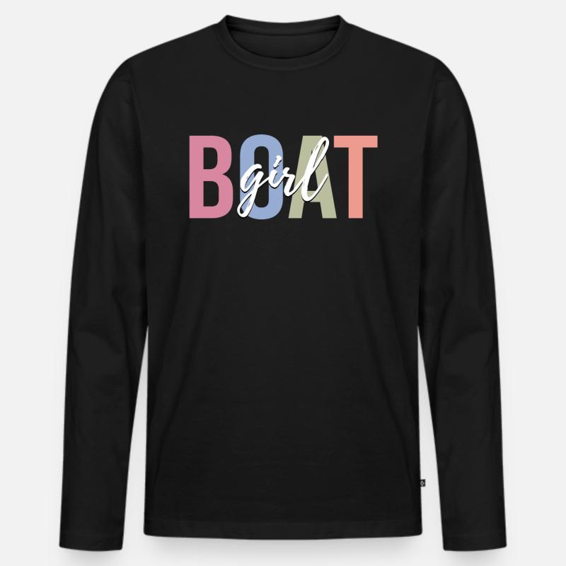 Bootfahren Bootfahrerin - Männer Premium Bio Langarmshirt - Schwarz