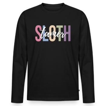 Circus Lover Circus Sloth Funny Circus - Men's Premium Organic Long Sleeve Shirt - black - Front - Nico (187cm)
