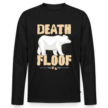 Funny Polar Bear Death Flake Illustration for Wildli - Men's Premium Organic Long Sleeve Shirt - black - Front - Nico (187cm)