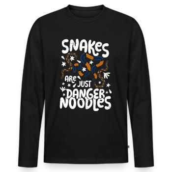Les serpents ne sont que des nouilles de danger Les serpents sont un danger n - T-shirt manches longues Premium bio Homme - noir - Devant - Nico (187cm)
