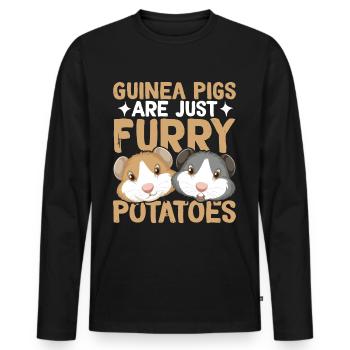Meerschweinchen sind einfach pelzige Kartoffeln Me - Männer Premium Bio Langarmshirt - Schwarz - Vorne - Nico (187cm)