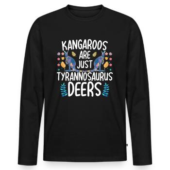 Kangaroos are just Tyrannosaurus deer Funny Kä - Men's Premium Organic Long Sleeve Shirt - black - Front - Nico (187cm)