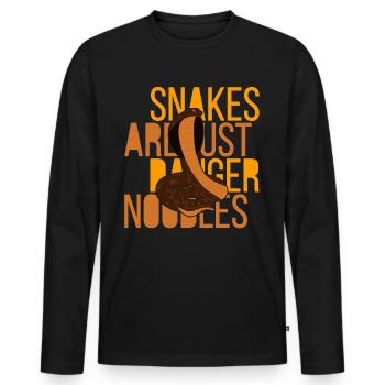 Les serpents ne sont que des nouilles de danger Les serpents sont un danger n - T-shirt manches longues Premium bio Homme - noir - Devant - Nico (187cm)
