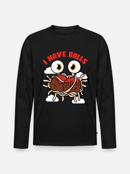 Flying Spaghetti Monster FSM - Men's Premium Organic Long Sleeve Shirt - black